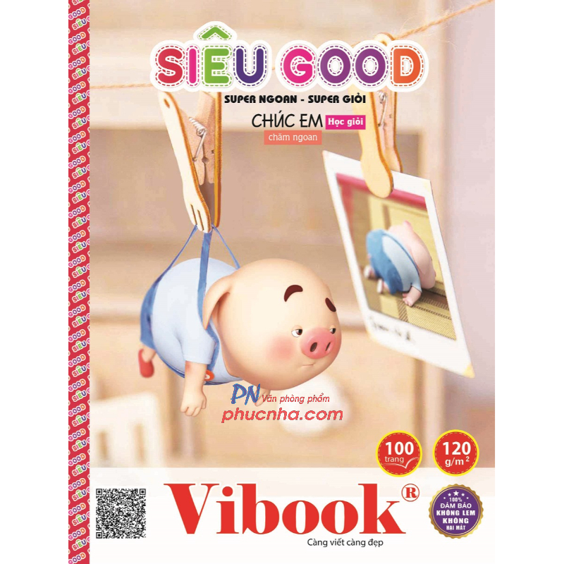 Tập HS Vĩnh Tiến Vibook Siêu Good 100 trang, 120gsm, 4 ôly (5/100)