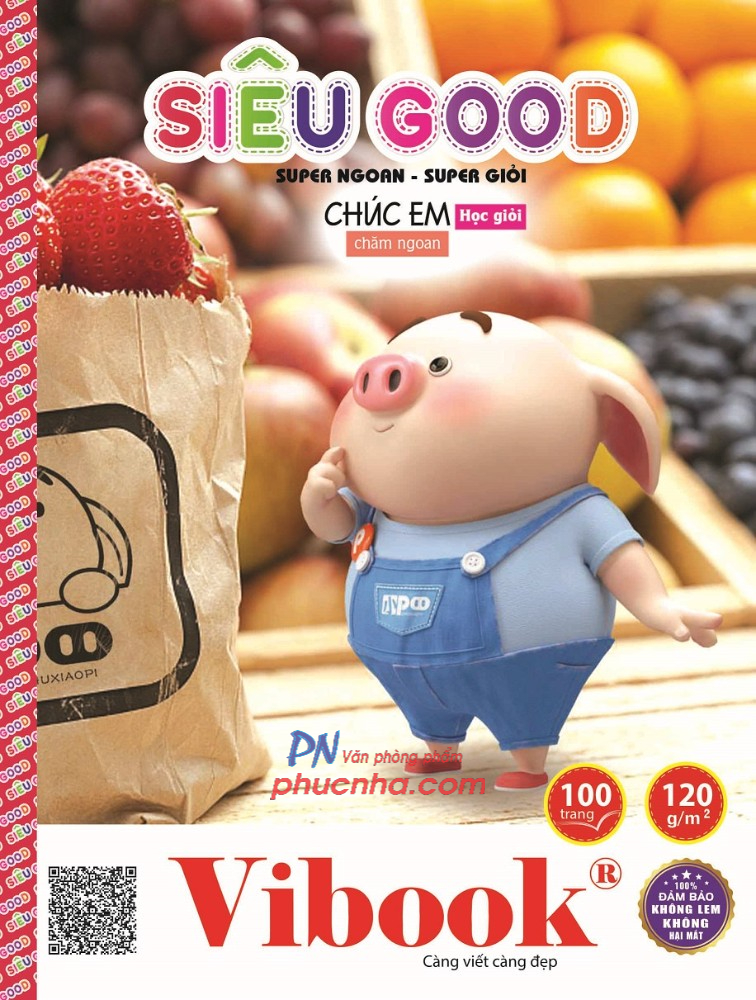 Tập HS Vĩnh Tiến Vibook Siêu Good 100 trang, 120gsm, 4 ôly (5/100)