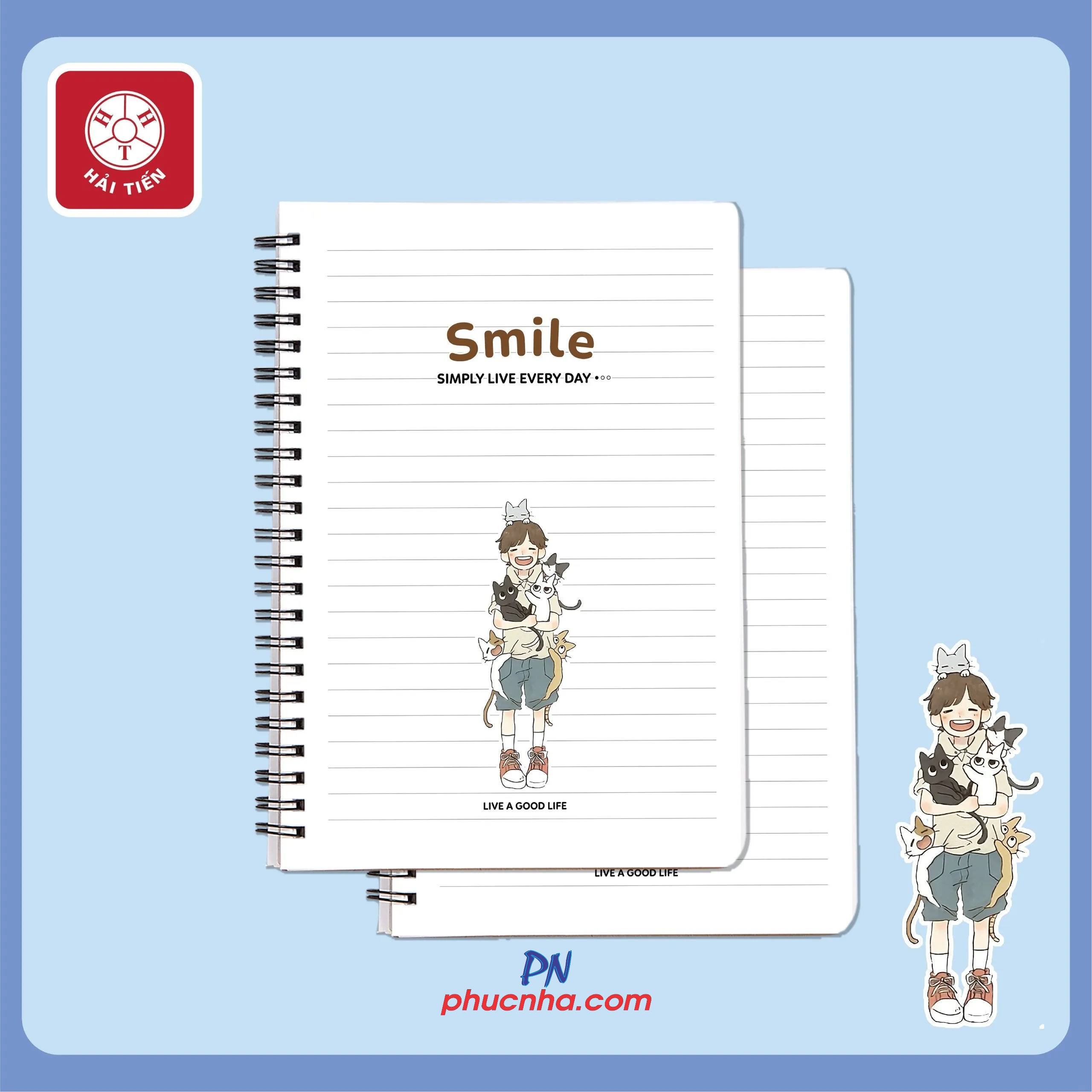 Sổ lò xo Hải Tiến Smile 200 trang 80gsm - A7/ A6/ A5/ B5