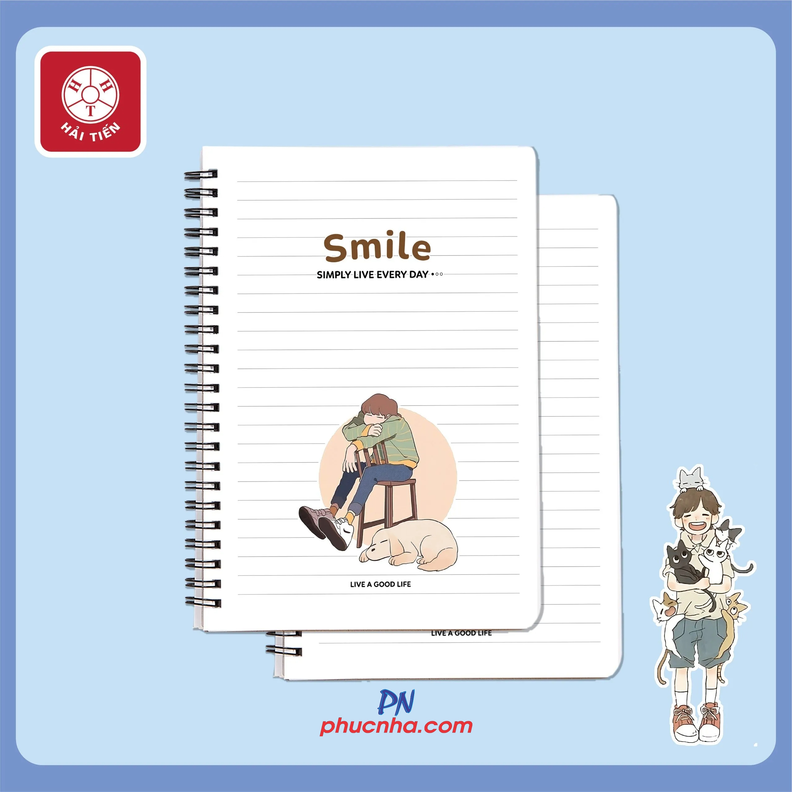 Sổ lò xo Hải Tiến Smile 200 trang 80gsm - A7/ A6/ A5/ B5