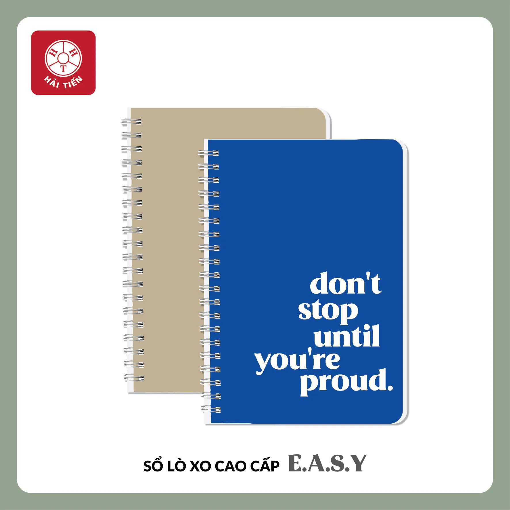 Sổ lò xo Hải Tiến Easy B5 9004 160trang 100gsm kẻ caro giấy trắng ngà (50)