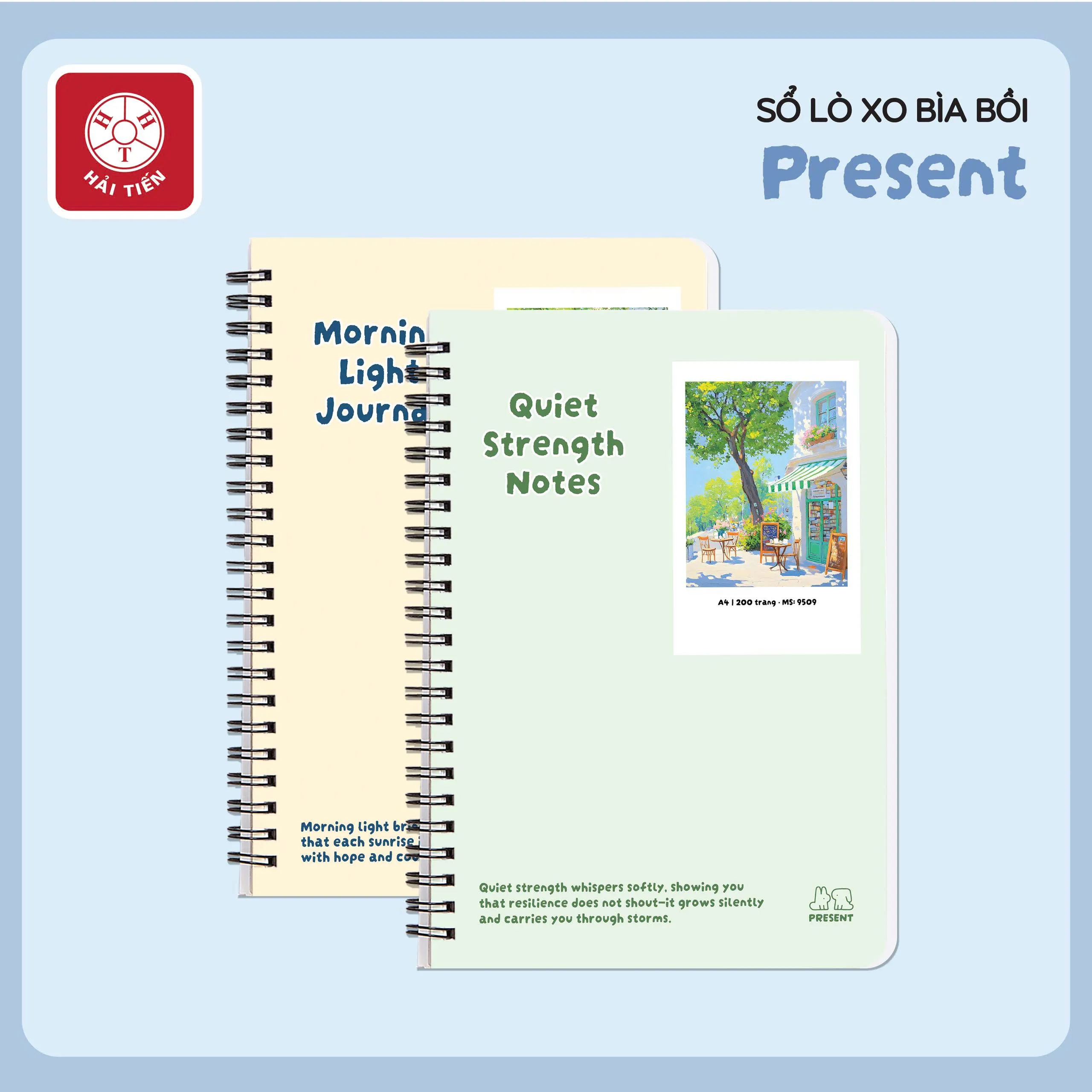 Sổ lò xo Hải Tiến Present 200tr A5 70gsm giấy vàng (80)