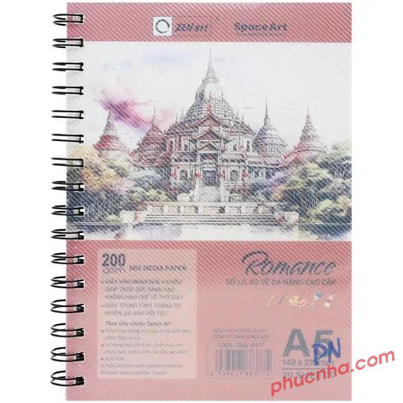 Sổ vẽ lò xo Romance 20 tờ, 200gsm -Taiwan