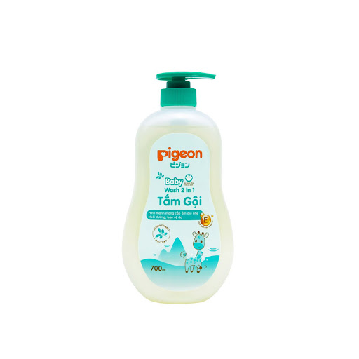 Sữa tắm gội trẻ em 2 trong 1 Pigeon Jojoba 700ml (6 chai/ thùng)