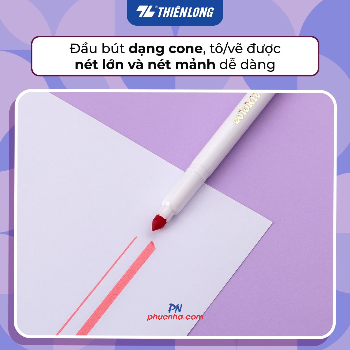 Bút lông màu Fiber Pen Thiên Long Colokit SWM-C008 20 màu tone pastel (có thể rửa được) ngòi chóp