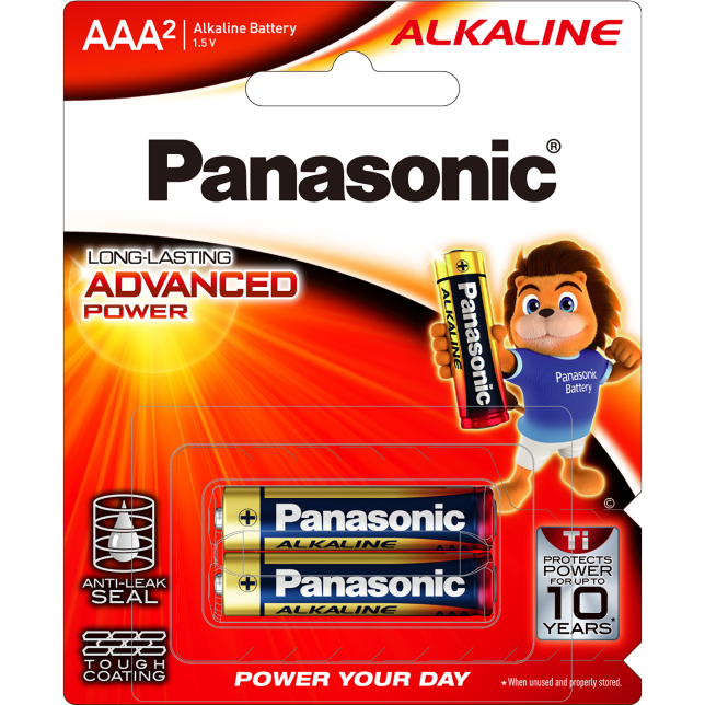 Pin Panasonic AAA ALKALINE LR03T/2B-V 2 viên (cỡ 3A), pin kiềm (12 vỉ/ hộp)