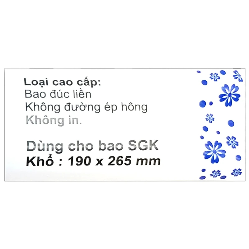 Bìa bao sách giáo khoa khổ 26.5cm Thanh Ngọc (10 tờ/ cuộn) - Nylon, bìa kiếng, bìa kính bao tập sách