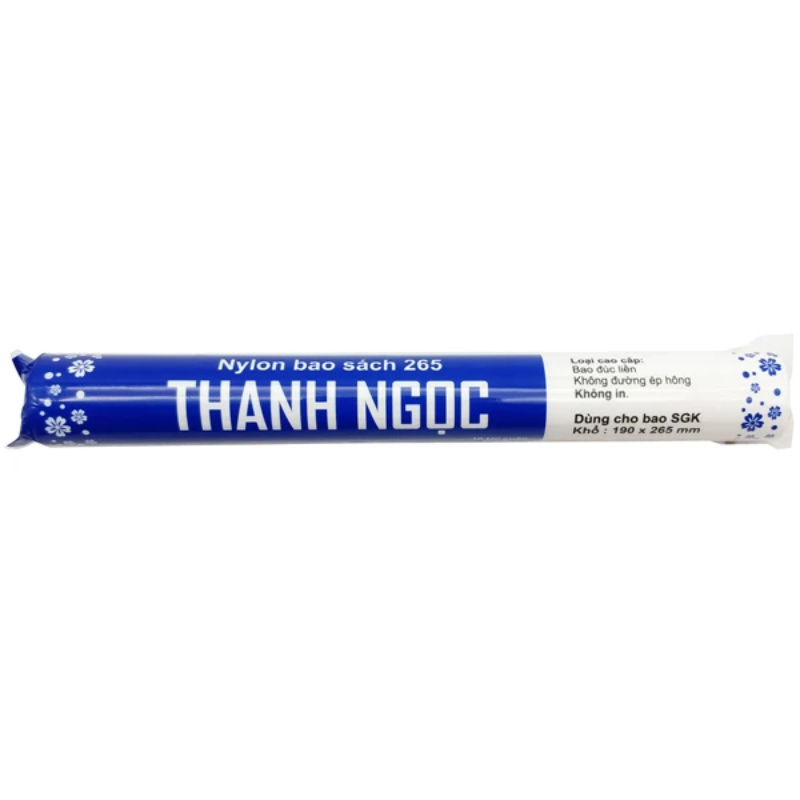 Bìa bao sách giáo khoa khổ 26.5cm Thanh Ngọc (10 tờ/ cuộn) - Nylon, bìa kiếng, bìa kính bao tập sách