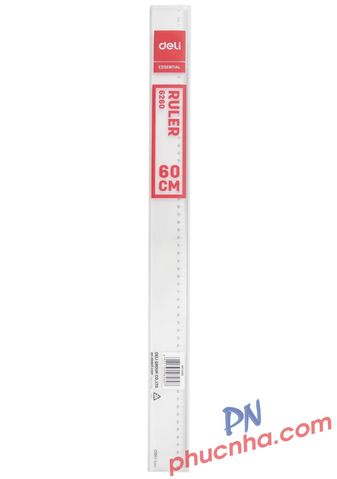 Thước kẻ mica 60cm Deli 6260 (20)