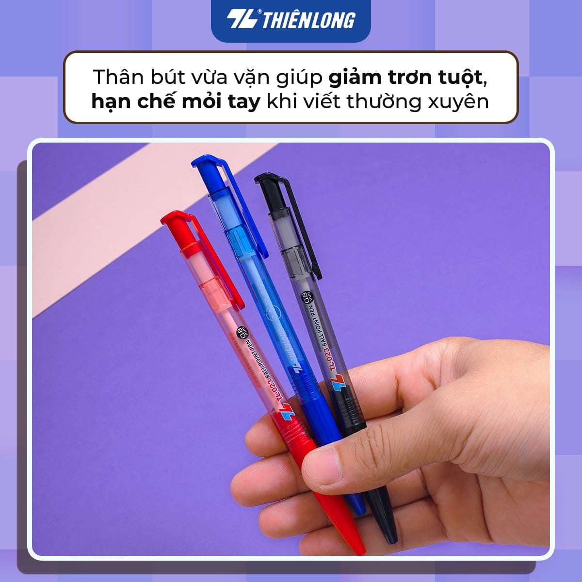 Bút bi Thiên Long TL-023 0.8mm (20) - Bút bi nét to TL023
