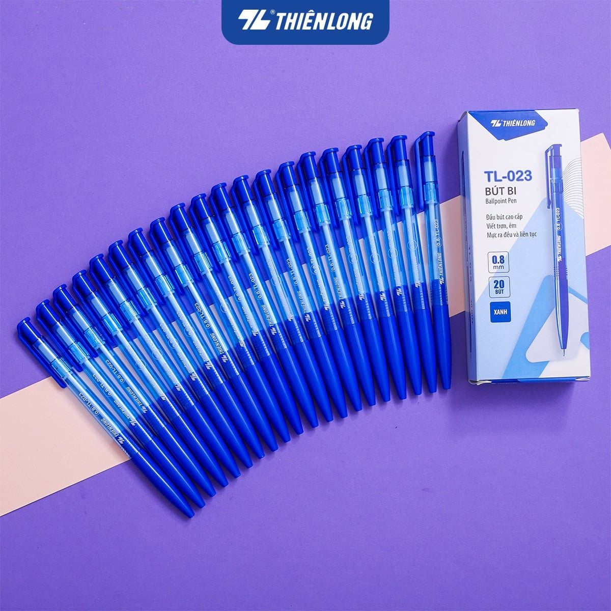 Bút bi Thiên Long TL-023 0.8mm (20) - Bút bi nét to TL023