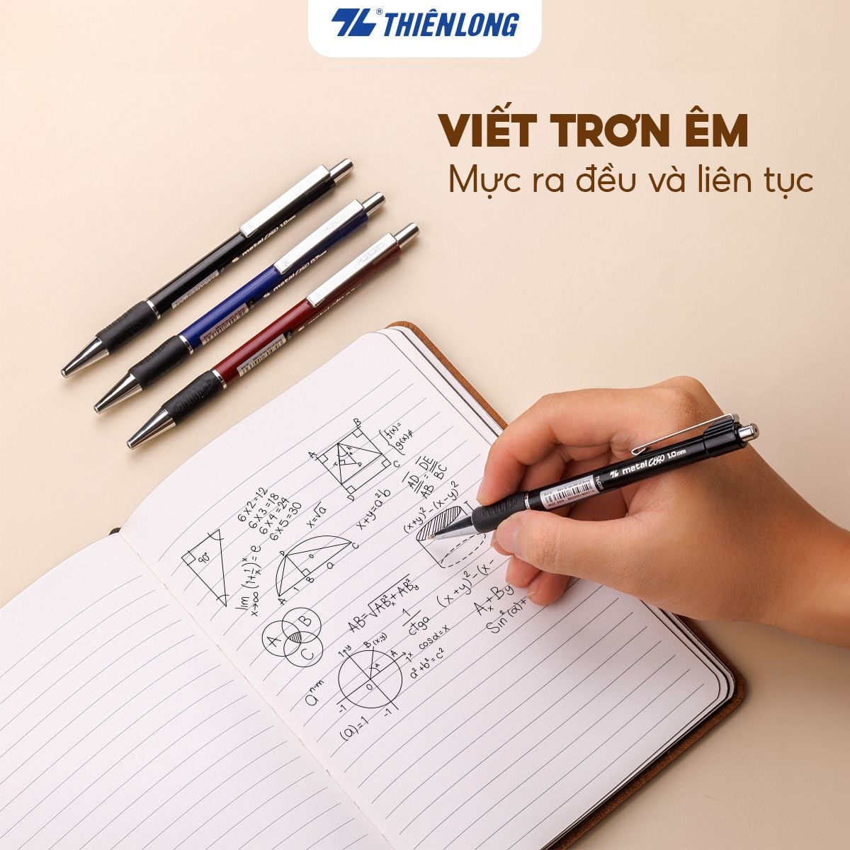 Bút bi Thiên Long TL-036, 0.7mm (20) - Bút bi TL036 Mực xanh/ đỏ/ đen
