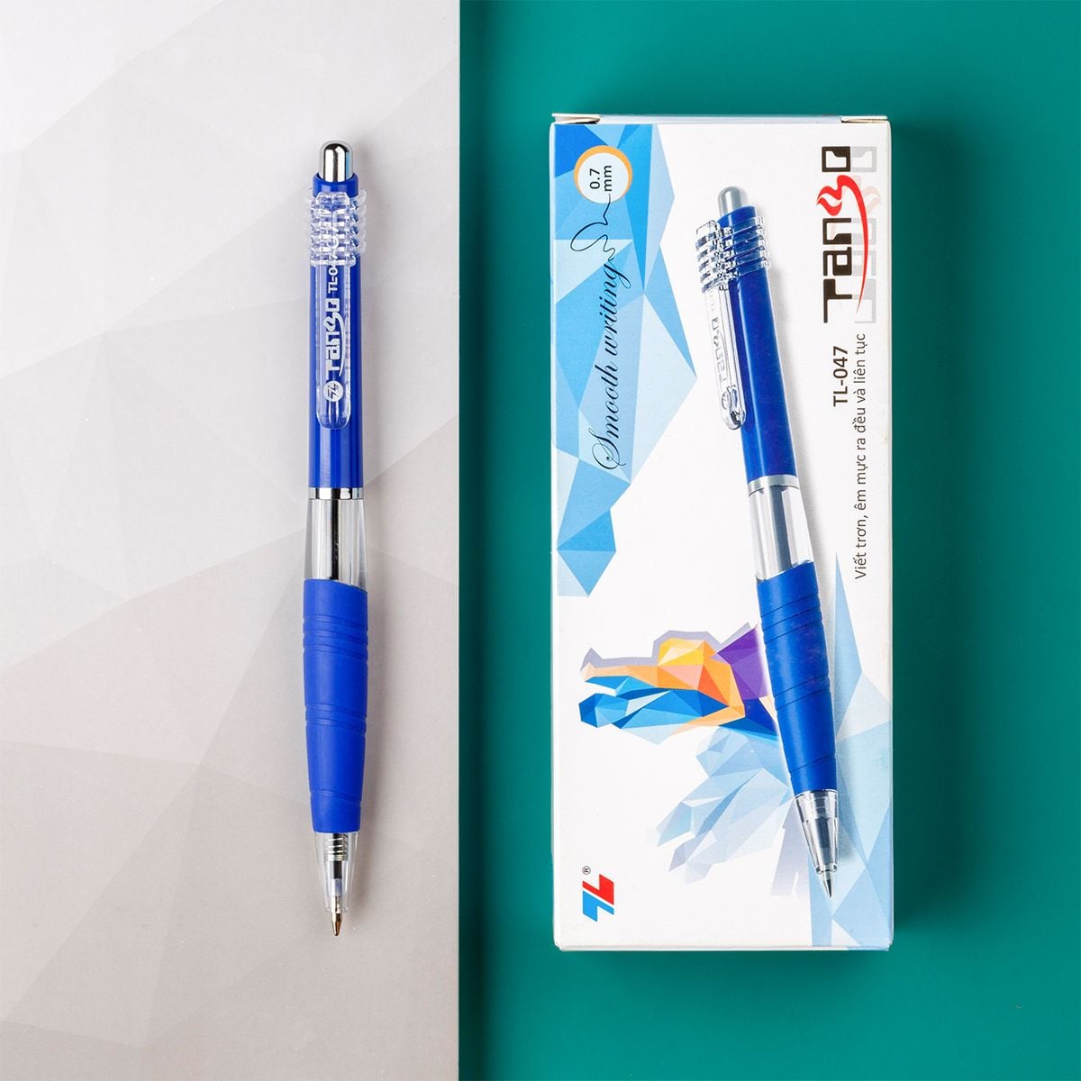 Bút bi Thiên Long TL-047 Tango 0.7mm (10) - Bút bi TL047 Mực xanh/ đỏ/ đen