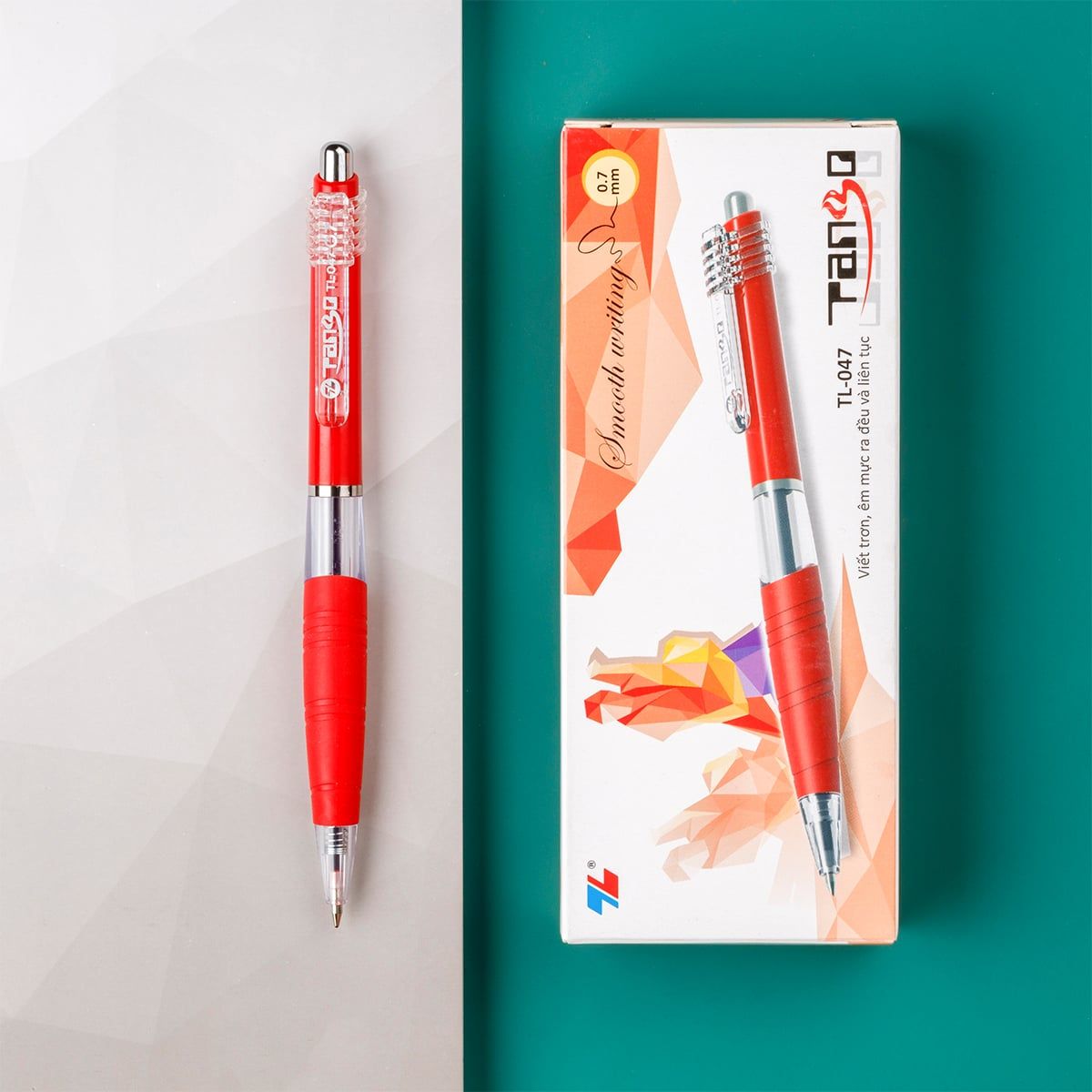 Bút bi Thiên Long TL-047 Tango 0.7mm (10) - Bút bi TL047 Mực xanh/ đỏ/ đen