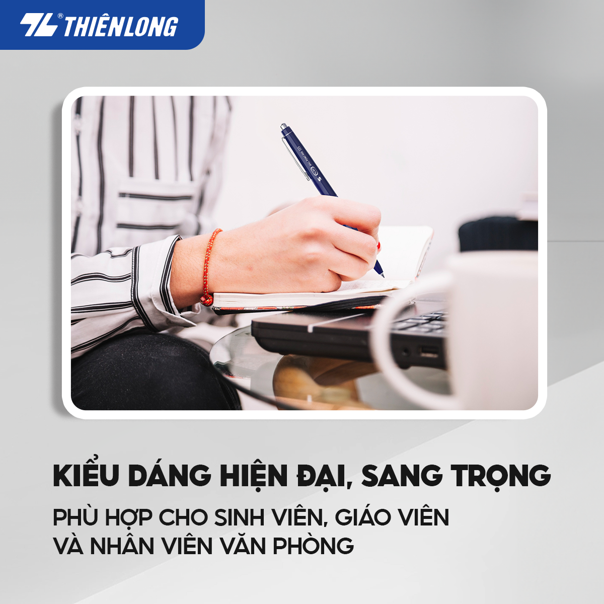 Bút bi Thiên Long TL-031 0.5mm (20) - Bút bi nét nhỏ TL031 Mực xanh/ đỏ/ đen