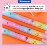 Bút gel Thiên Long Điểm 10 TP-GEL039 0.5mm, mực tím (20) - Bút bi mực nước ngòi bút nét mảnh cho học sinh
