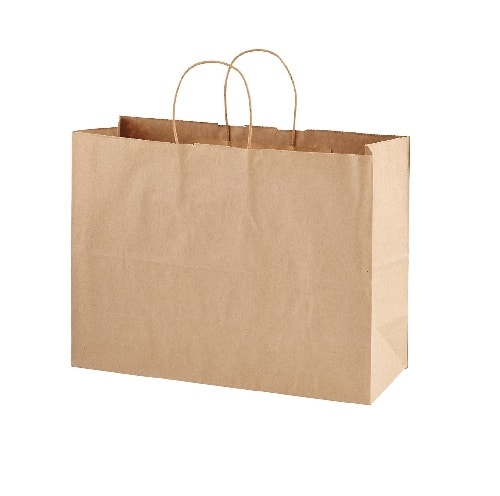 Túi giấy Kraft Nâu 40x31x13cm ngang quai giấy tròn 100gsm