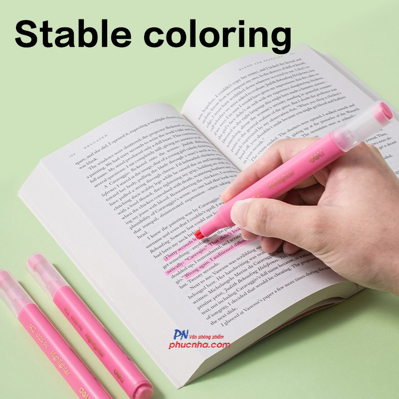 Bút dạ quang Deli U12S 1-5mm, 1 đầu (10) - Vàng/ Cam/ Hồng/ Lá/ Biển/ Tím