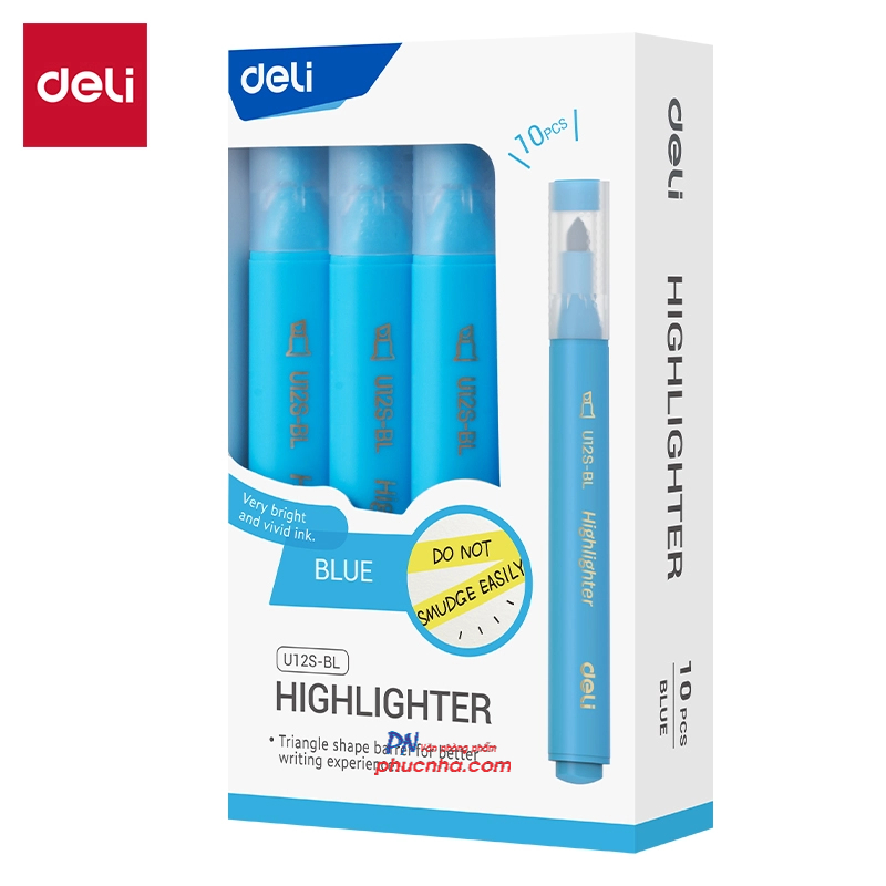 Bút dạ quang Deli U12S 1-5mm, 1 đầu (10) - Vàng/ Cam/ Hồng/ Lá/ Biển/ Tím