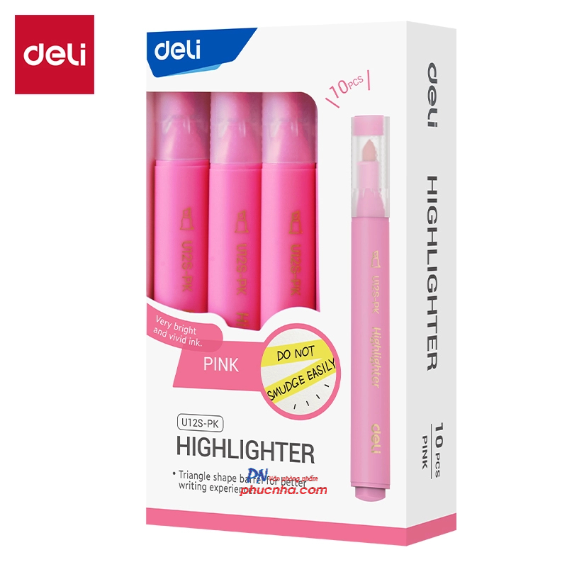 Bút dạ quang Deli U12S 1-5mm, 1 đầu (10) - Vàng/ Cam/ Hồng/ Lá/ Biển/ Tím