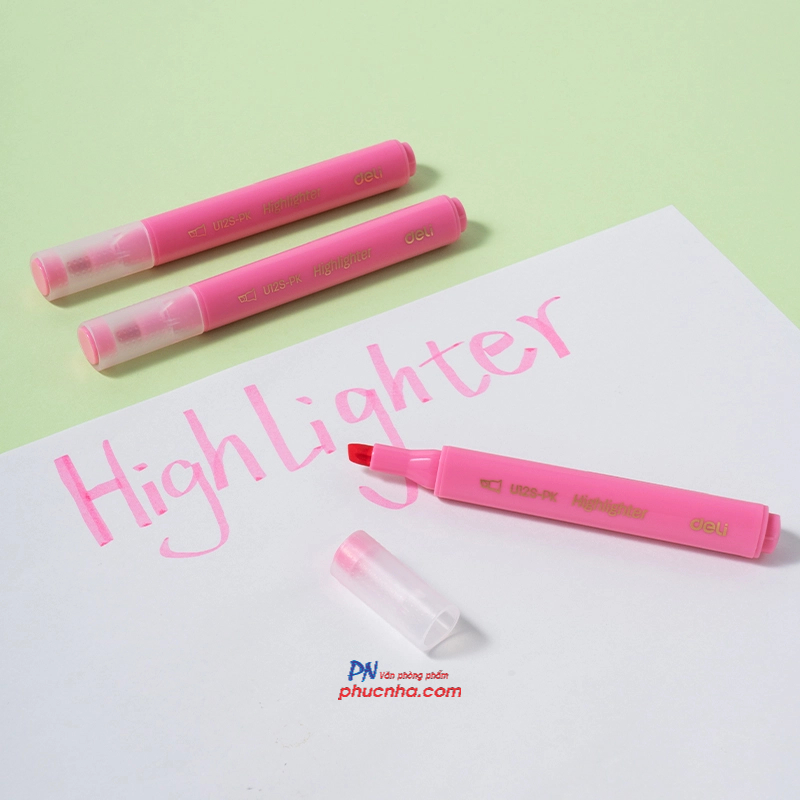 Bút dạ quang Deli U12S 1-5mm, 1 đầu (10) - Vàng/ Cam/ Hồng/ Lá/ Biển/ Tím