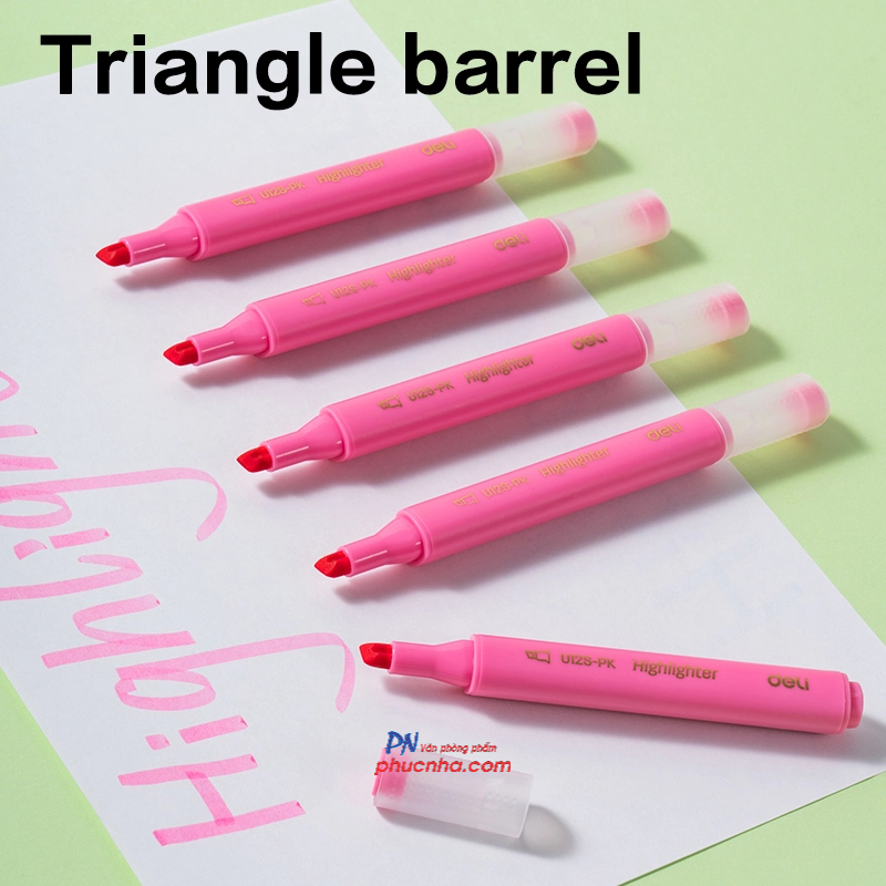 Bút dạ quang Deli U12S 1-5mm, 1 đầu (10) - Vàng/ Cam/ Hồng/ Lá/ Biển/ Tím