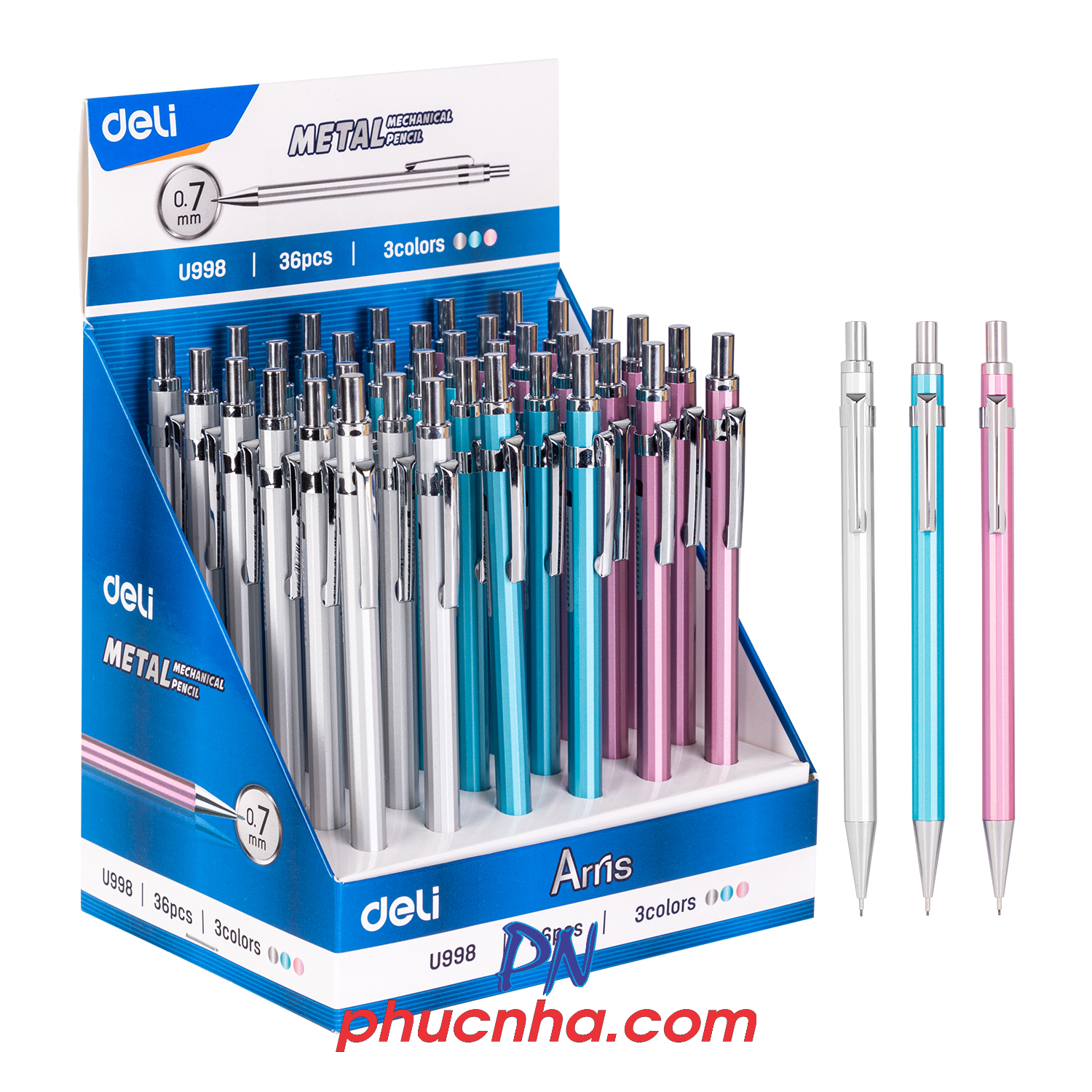 Bút chì bấm kim loại Deli U998 0,7mm (36)
