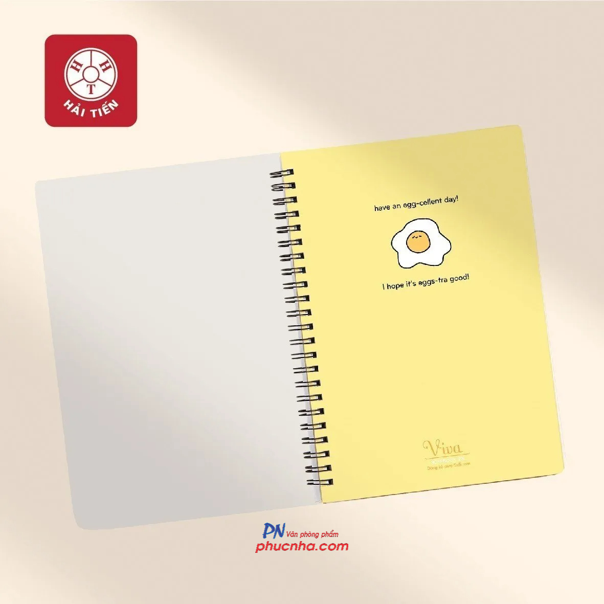 Sổ lò xo Hải Tiến Viva bìa nhựa cứng 200tr 80gsm kẻ caro - A5 6522/ B5 6546