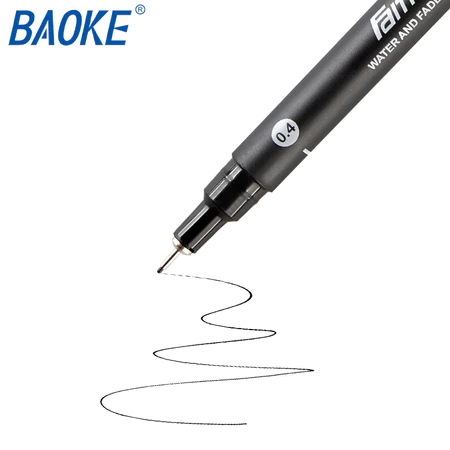 Bút vẽ kỹ thuật Baoke mực đen bút đi line, nét BK-300 0.1mm, BK-400 0.2mm, BK-500 0.3mm, BK-900 0.4mm(12)