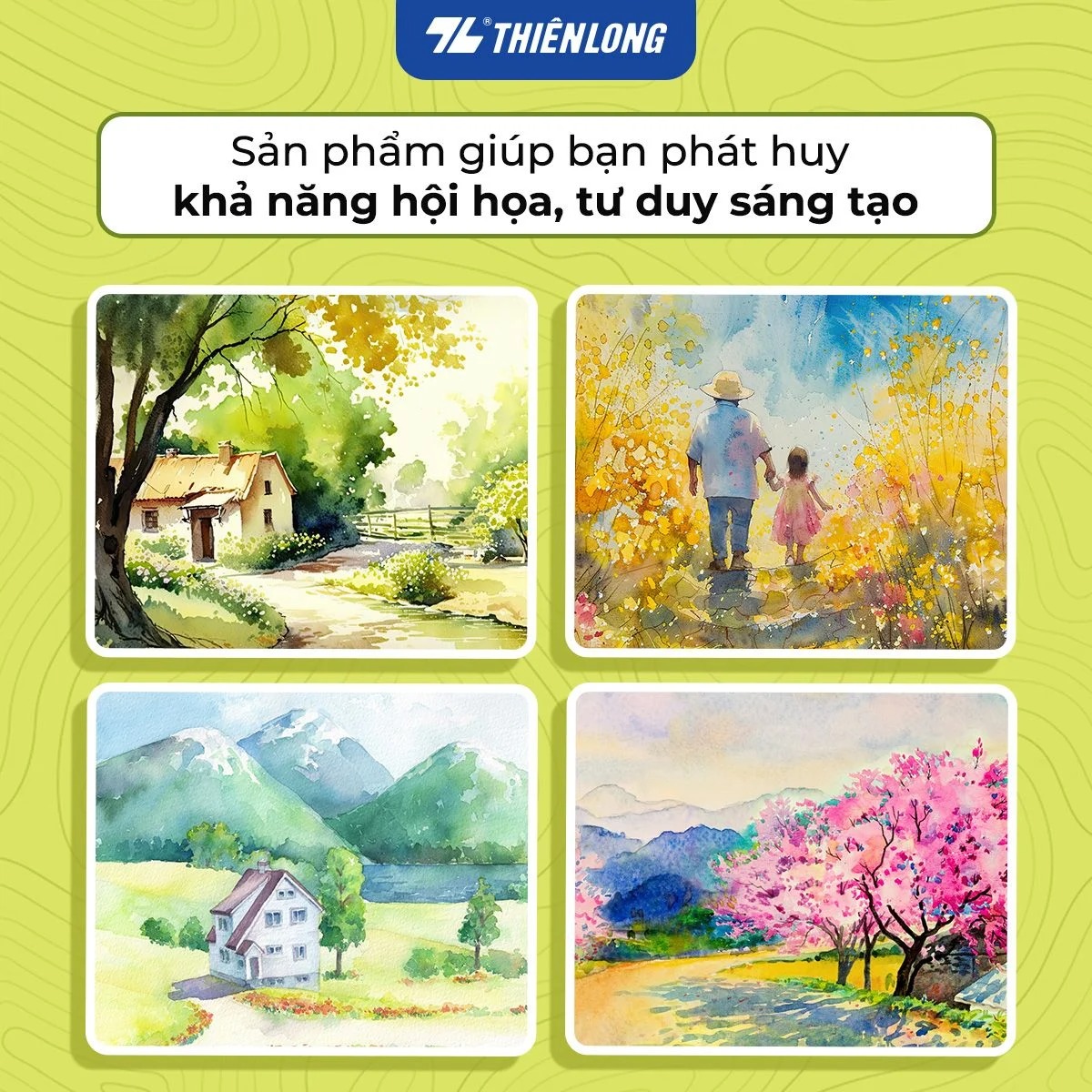 Màu nước Thiên Long WACO-C018 dạng nén 24 màu kèm cọ nước