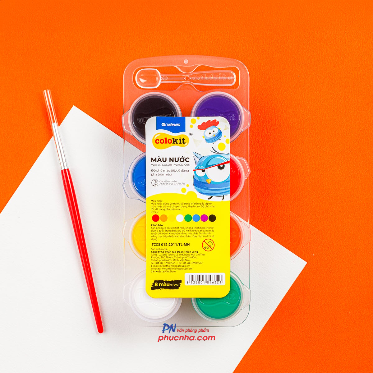 Màu nước Thiên Long Colokit WACO-C06 8 màu x 6ml (60)