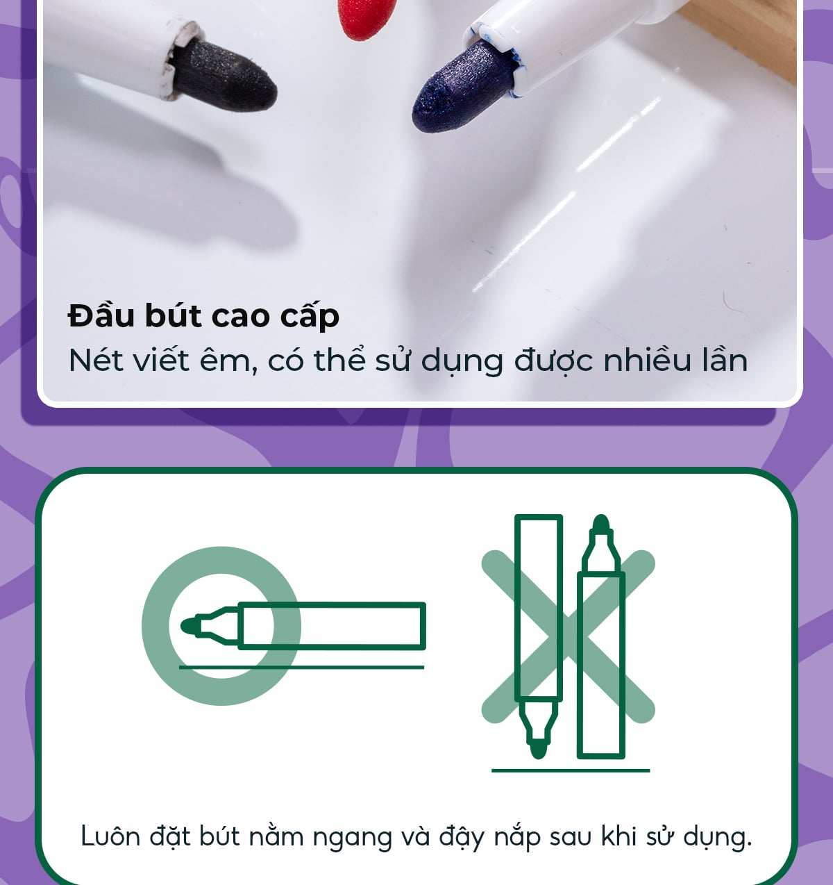 Bút lông bảng Thiên Long WB-02 cây nhỏ nét 1.1mm, mực xanh (20)