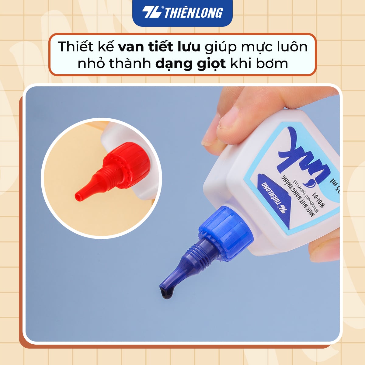 Mực bút lông bảng Thiên Long WBI-01 25ml (6/144) - Mực xanh/ đỏ/ đen