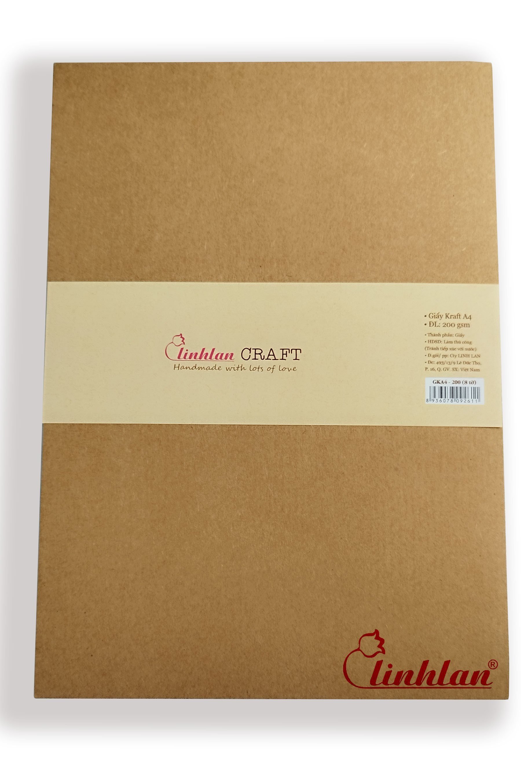 Giấy Kraft A4 (200gsm - 8 tờ) Linh Lan GKA4-200 21x29.5cm