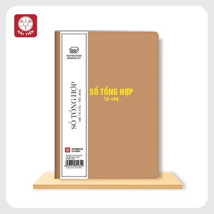 Sổ da Hải Tiến tổng hợp 400tr B5 175x250mm (bìa nhiều màu)