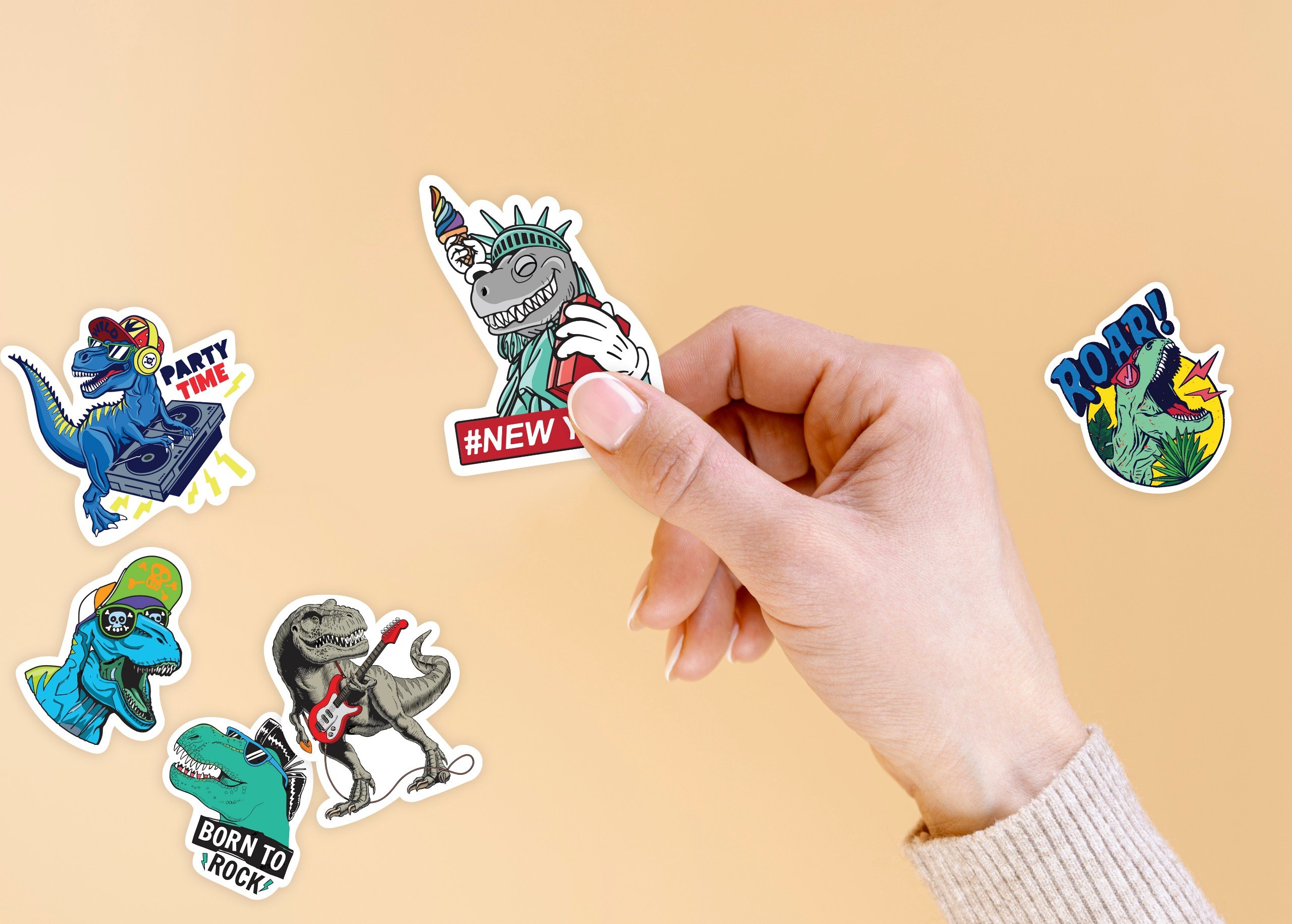 Sticker Linh Lan Set 50 hình hộp giấy
