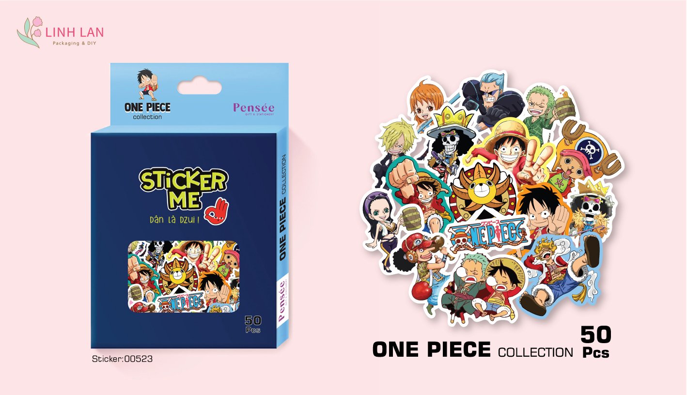 Sticker Linh Lan Set 50 hình hộp giấy