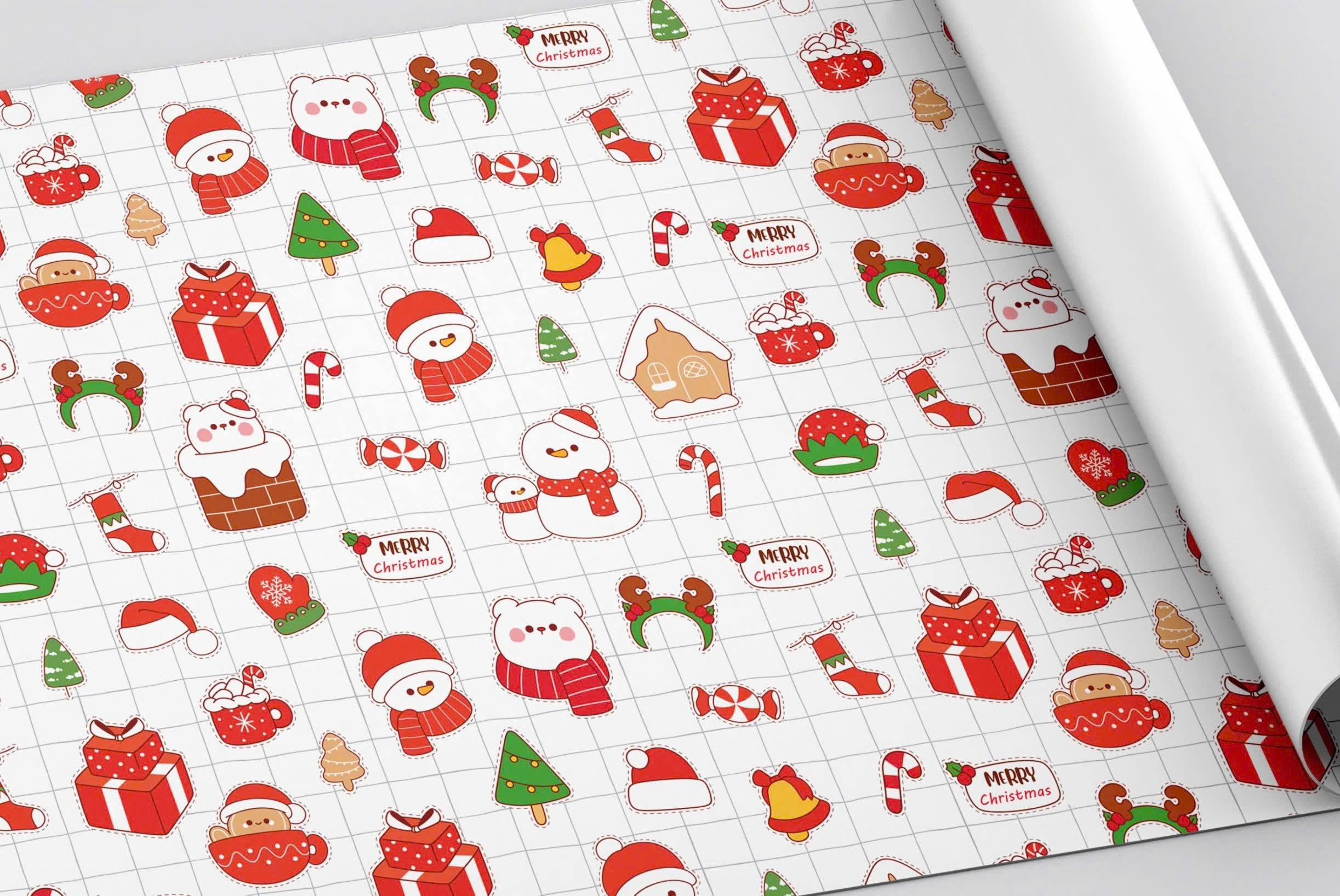 Giấy gói quà Noel, Tết giấy láng (50t/x), giấy kraft 1 mặt (45t/x)