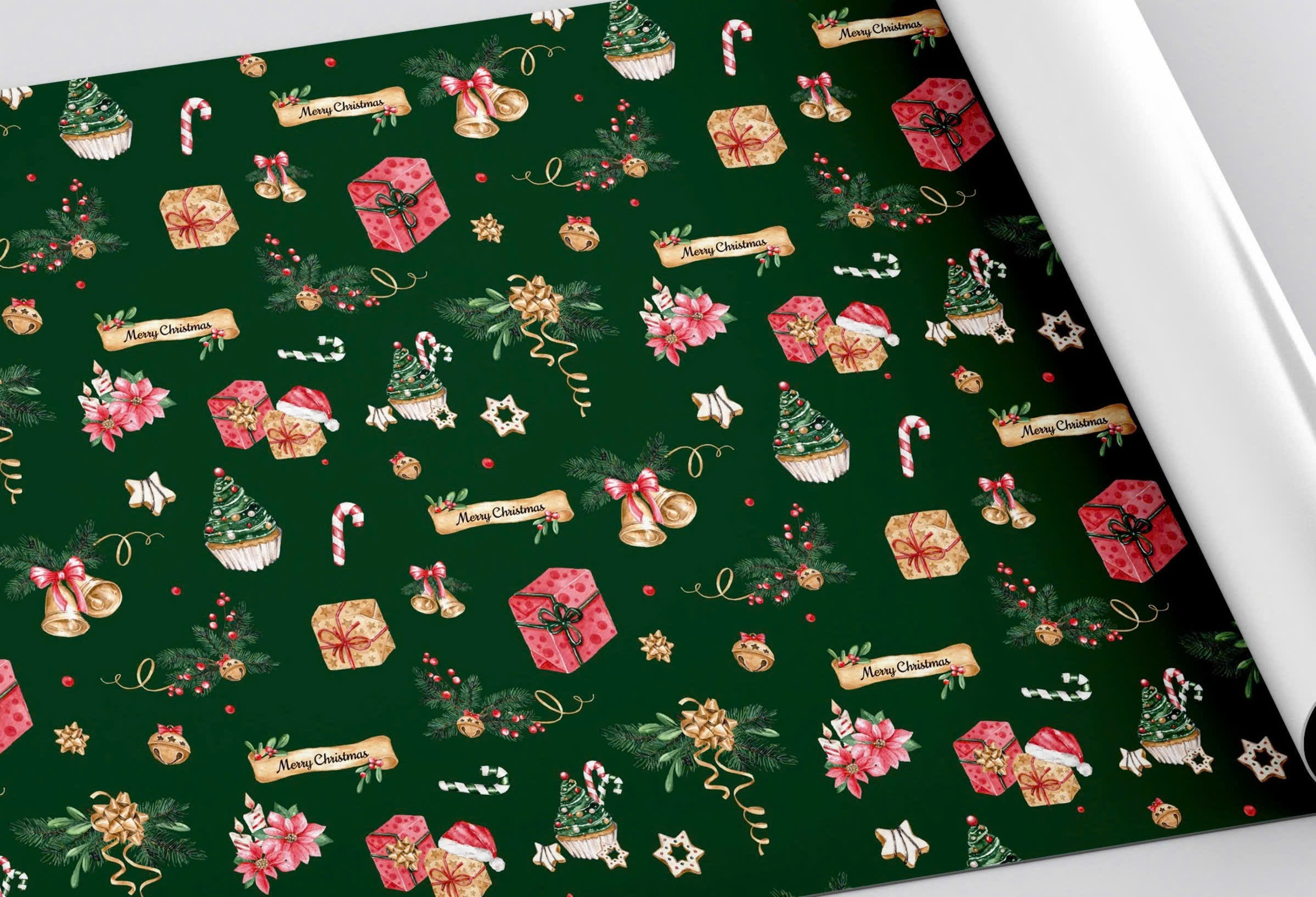 Giấy gói quà Noel, Tết giấy láng (50t/x), giấy kraft 1 mặt (45t/x)