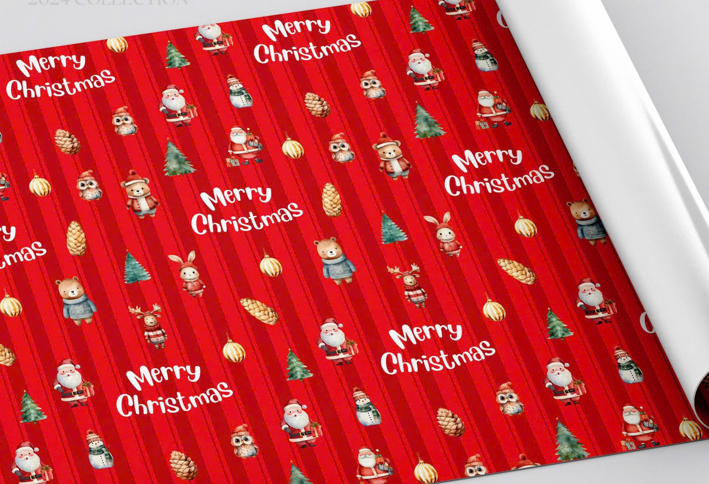 Giấy gói quà Noel, Tết giấy láng (50t/x), giấy kraft 1 mặt (45t/x)