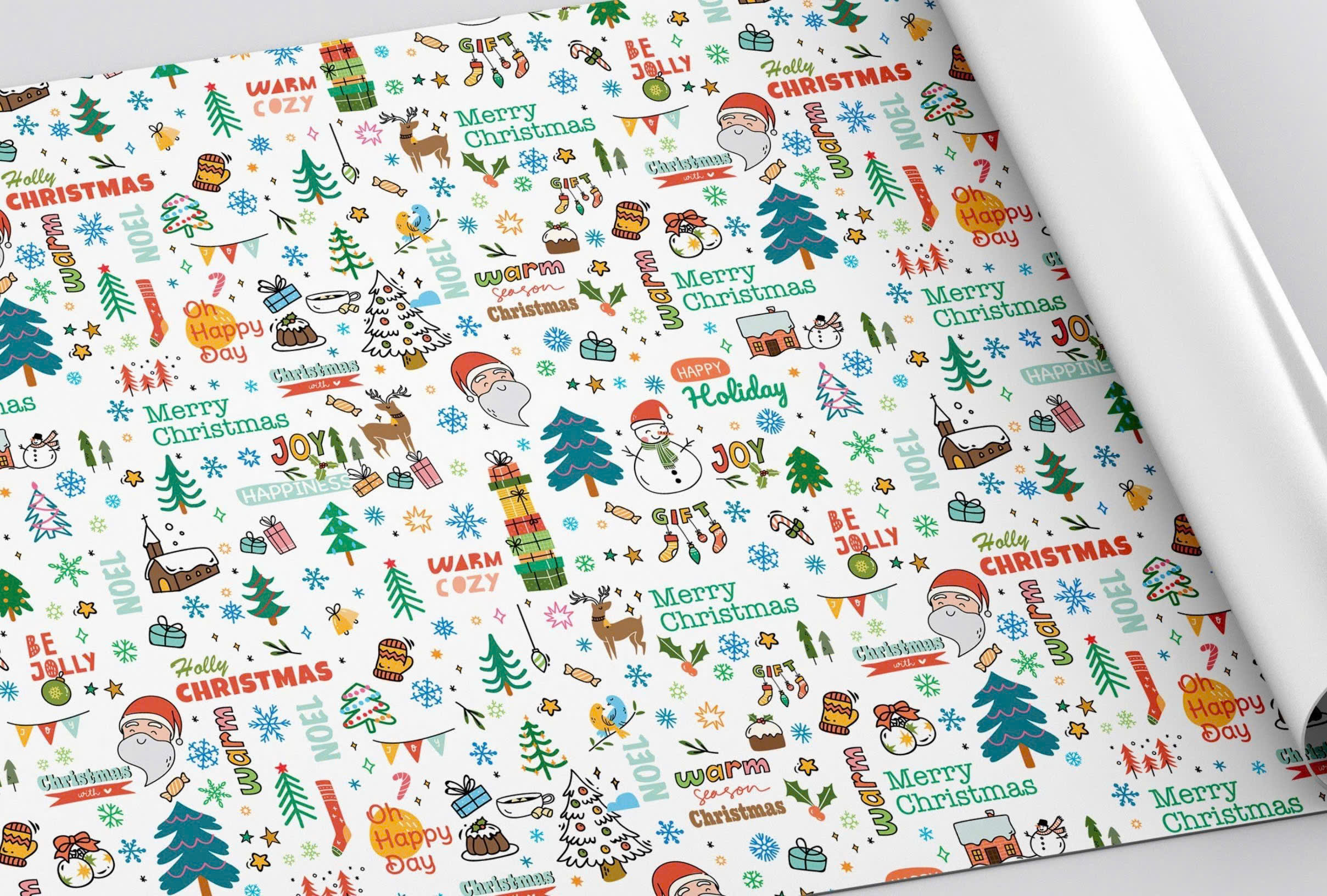 Giấy gói quà Noel, Tết giấy láng (50t/x), giấy kraft 1 mặt (45t/x)