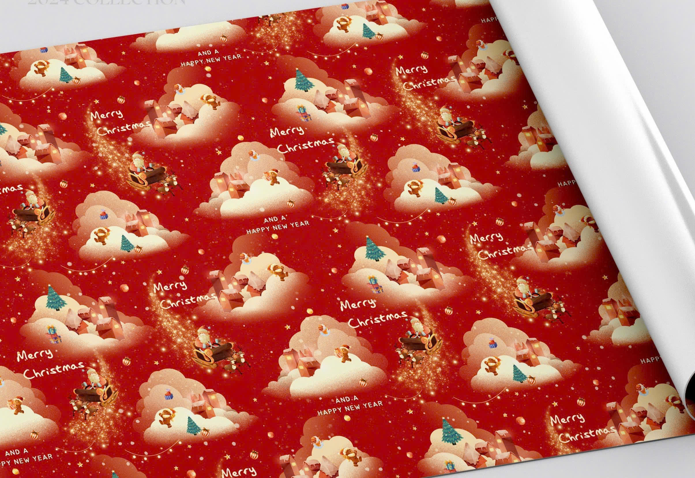 Giấy gói quà Noel, Tết giấy láng (50t/x), giấy kraft 1 mặt (45t/x)