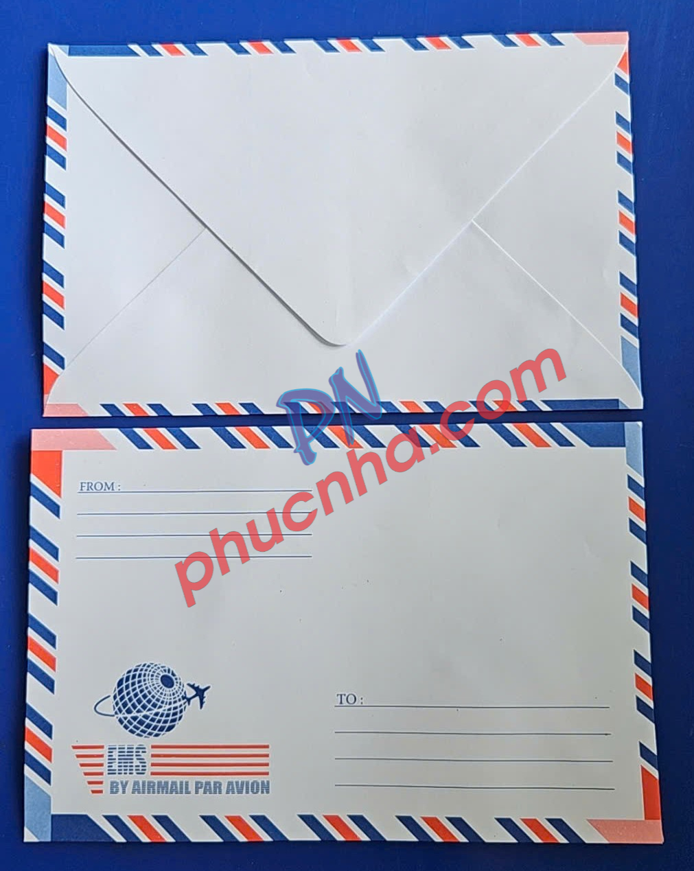 Bao thư sọc bưu điện (không keo) nắp xéo BM 11x16.5cm (20 cái/x)