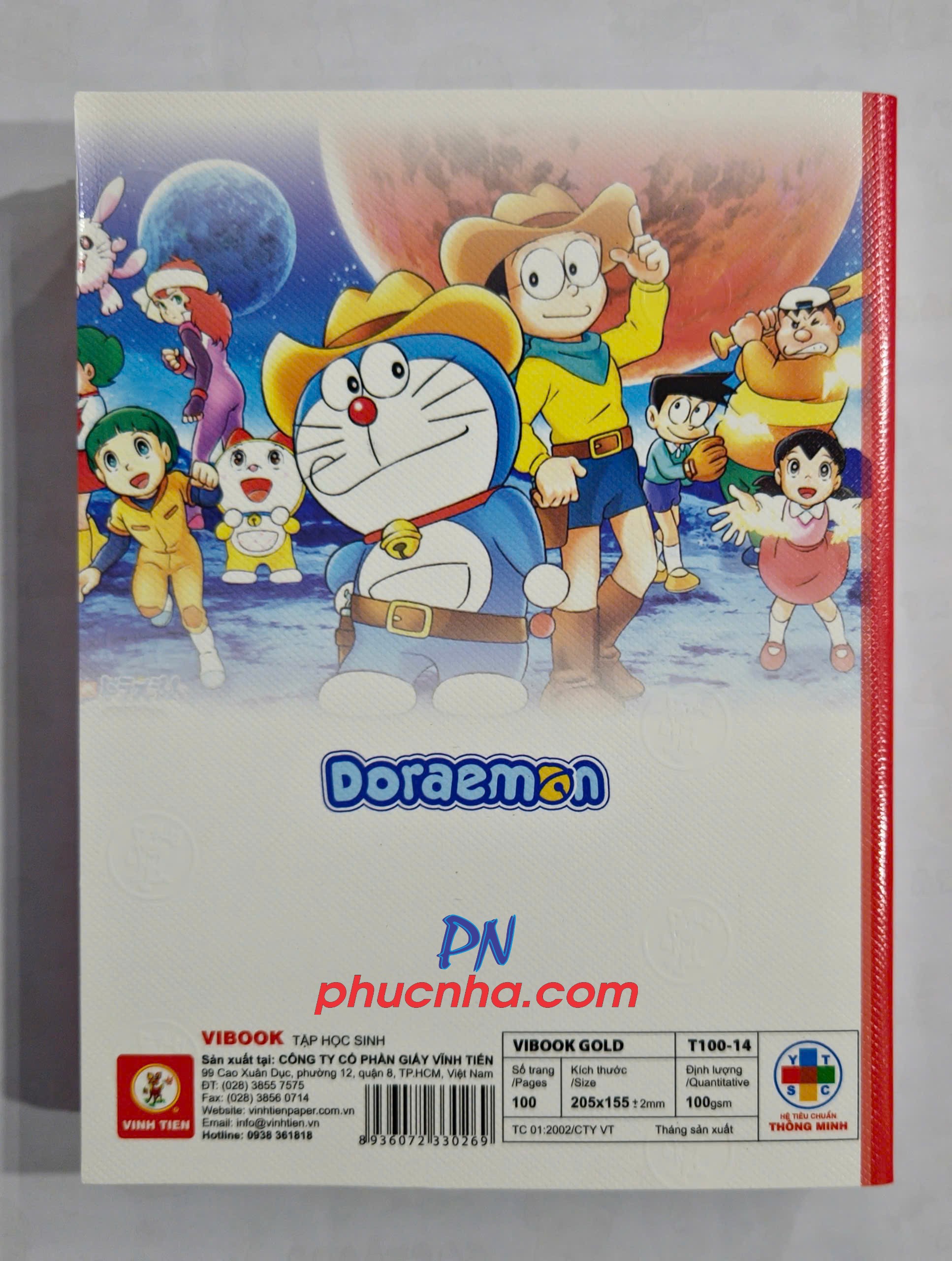 Tập HS Vĩnh Tiến Doremon 100tr 100gsm 4 ô ly (5/100)