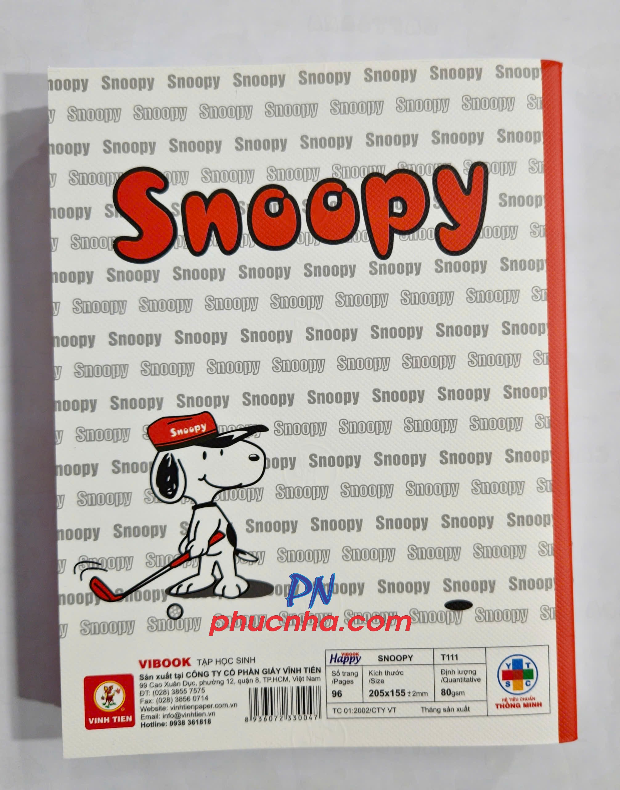 Tập HS Vĩnh Tiến Snoopy 96tr 80gsm (10/100)