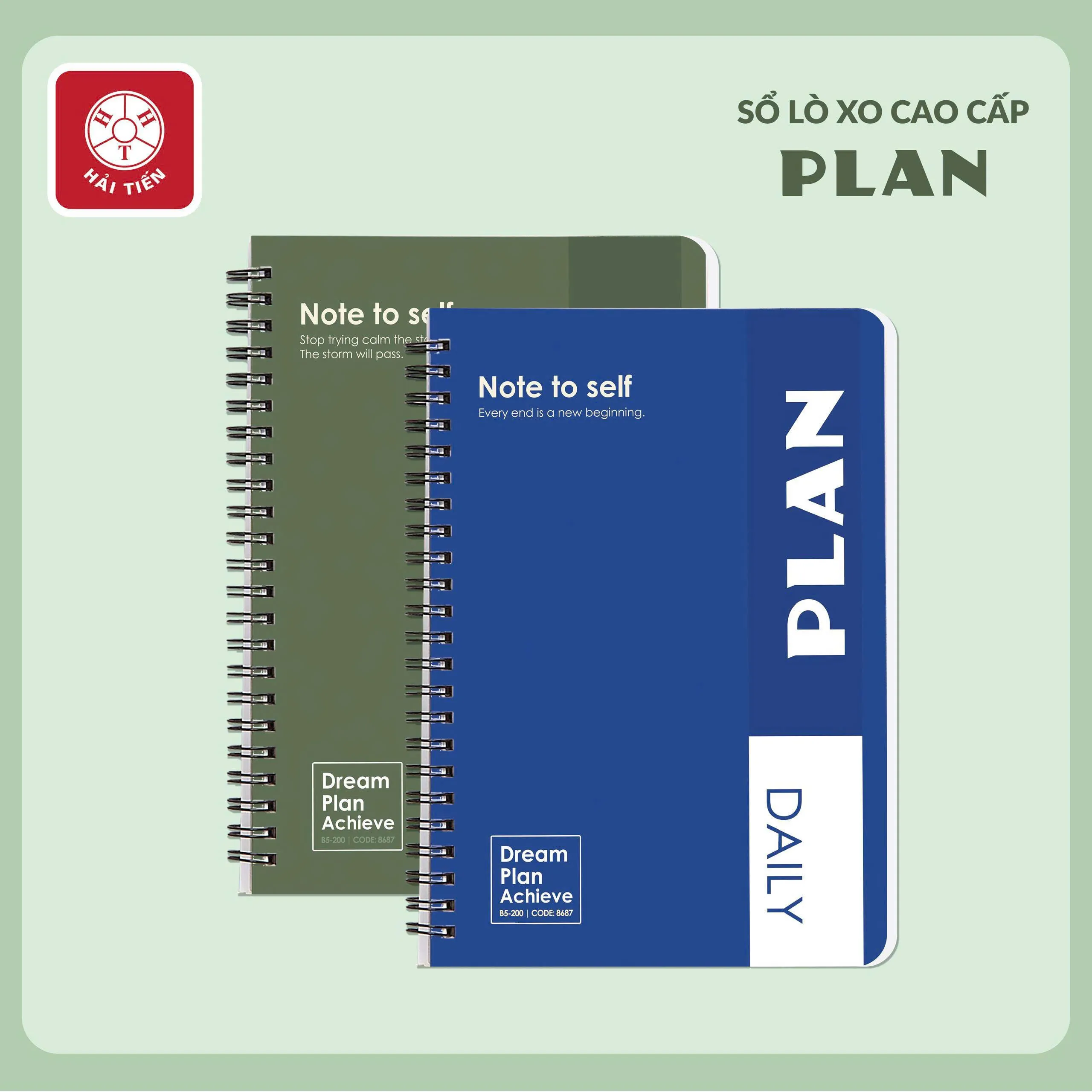 Sổ lò xo Hải Tiến Plan 200 trang 80gsm - A4 - 8656/ A5 - 8663/ A6 8670