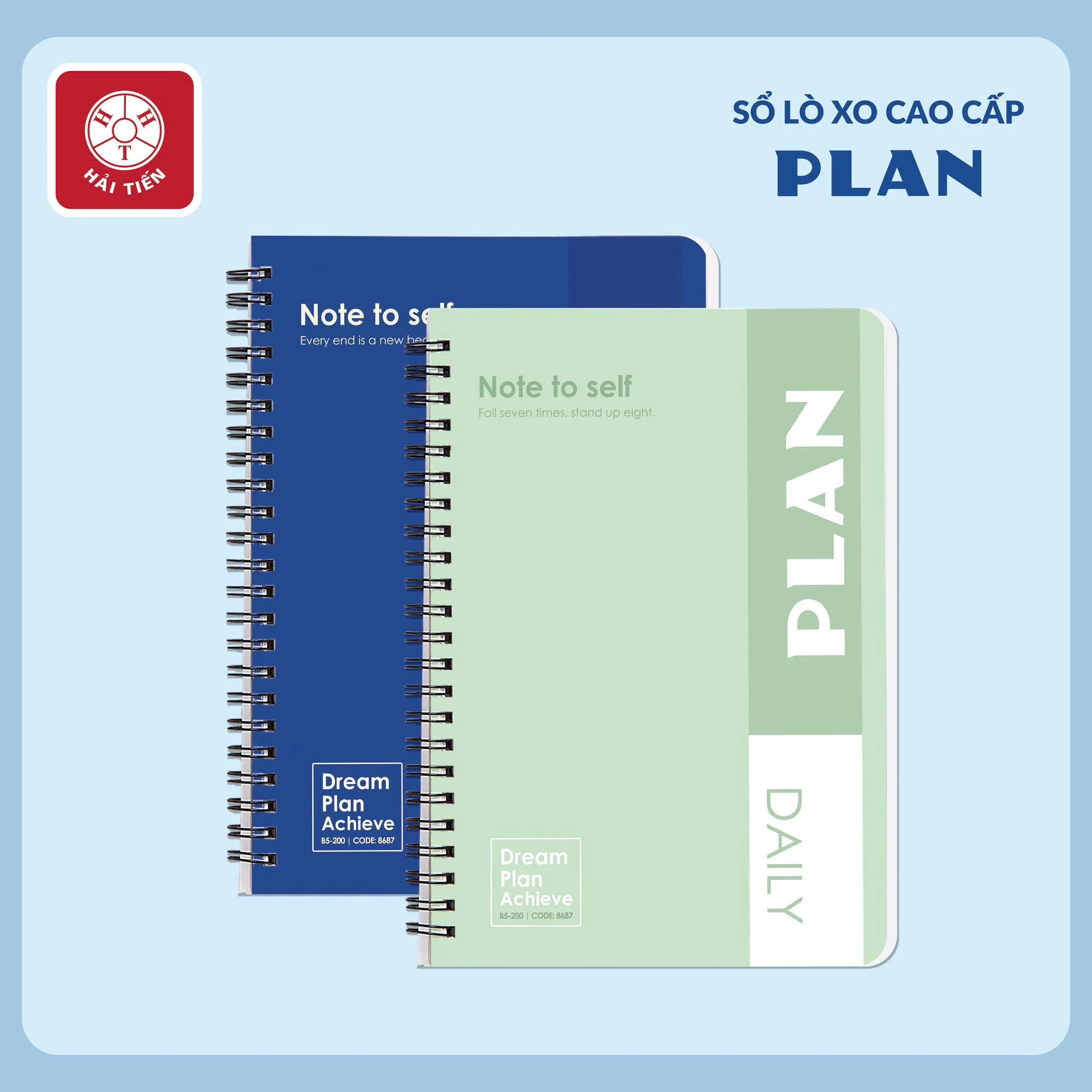 Sổ lò xo Hải Tiến Plan 200 trang 80gsm - A4 - 8656/ A5 - 8663/ A6 8670