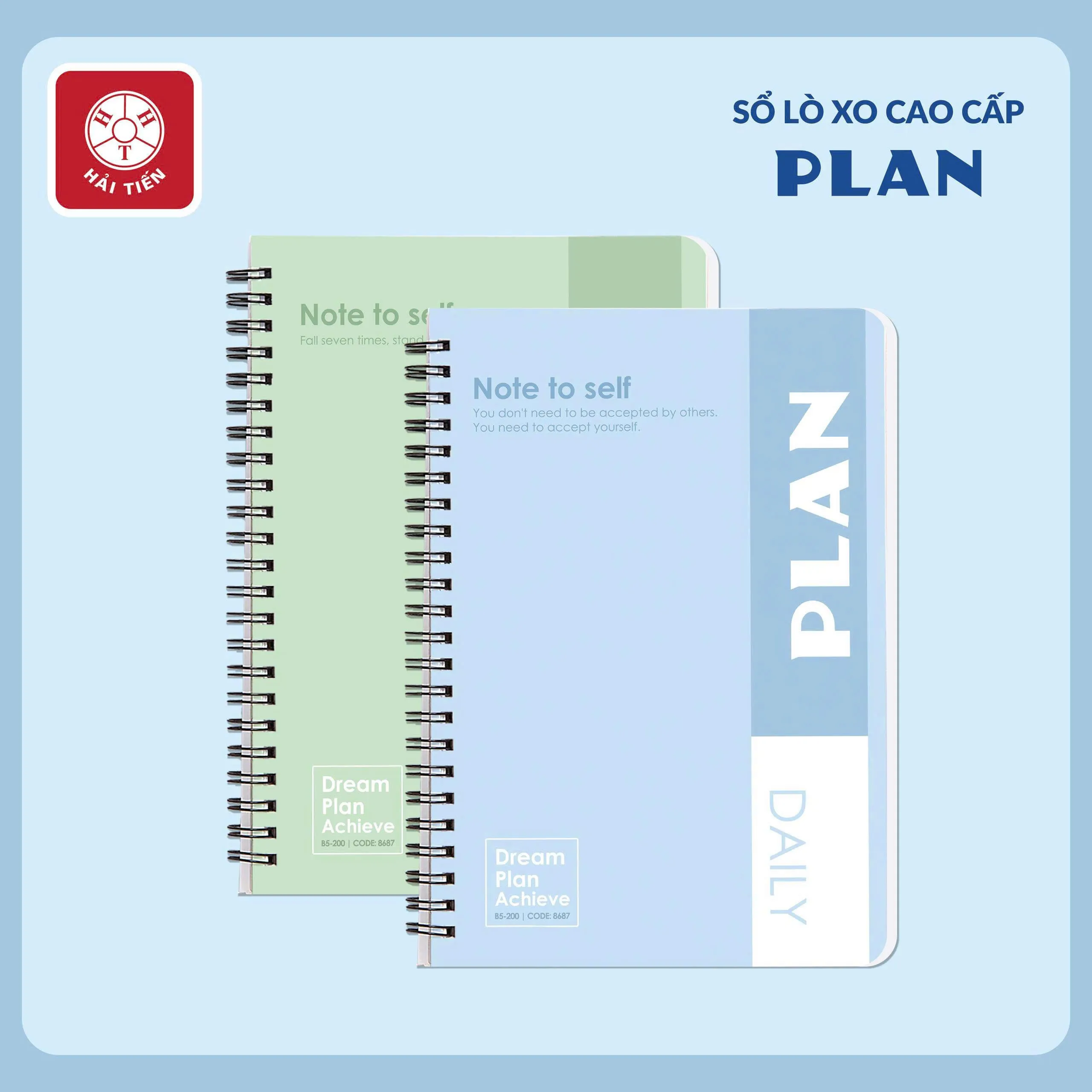 Sổ lò xo Hải Tiến Plan 200 trang 80gsm - A4 - 8656/ A5 - 8663/ A6 8670