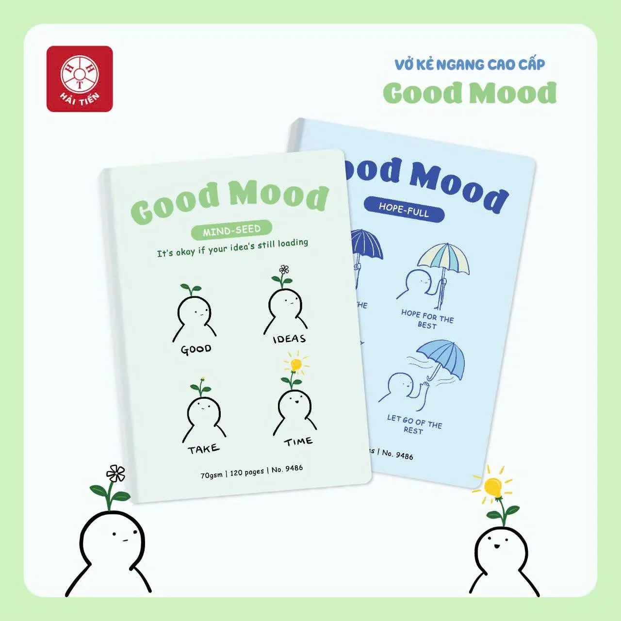 Tập SV Hải Tiến Good Mood No.9493 70gsm 200tr, giấy ngà vàng, kẻ ngang (3/60)