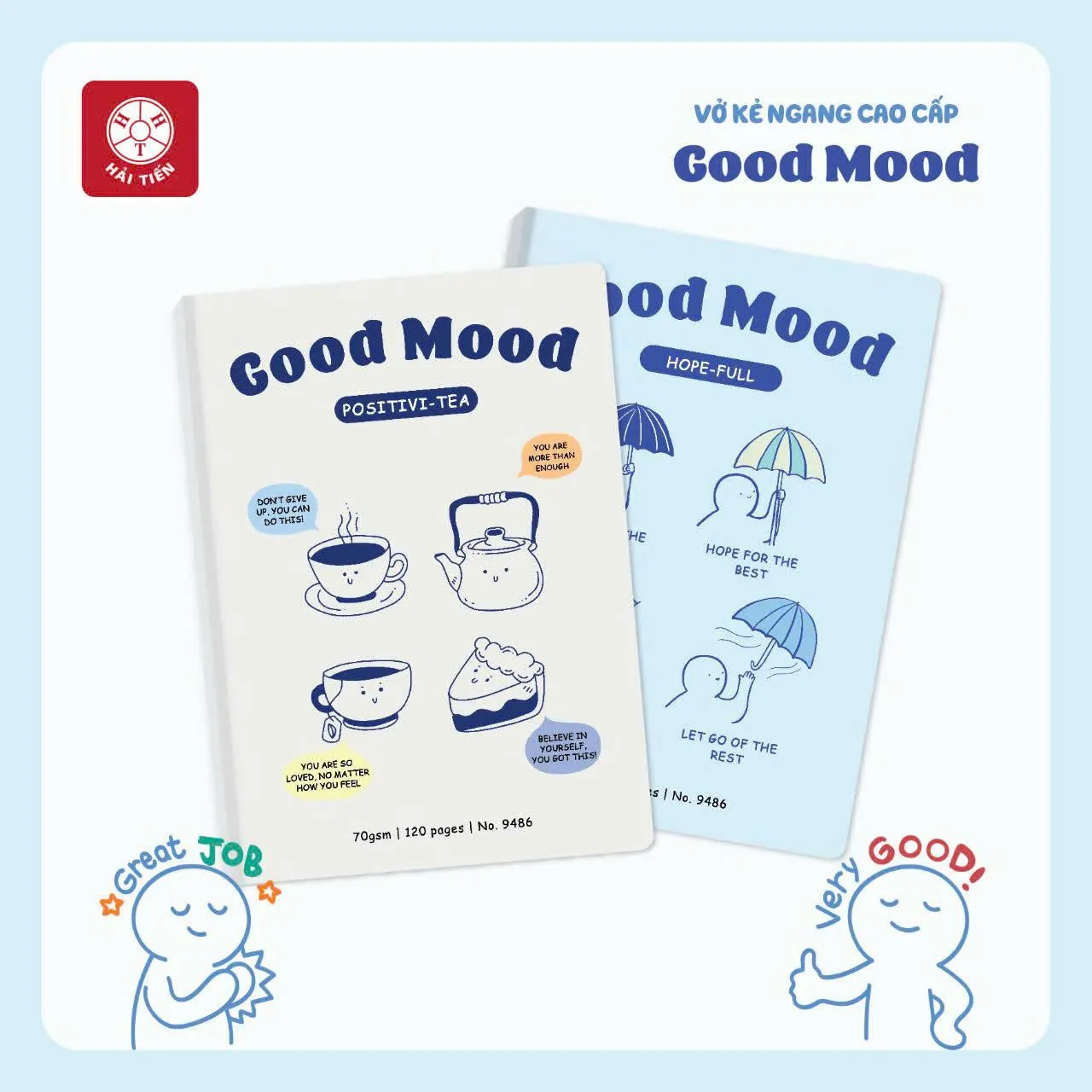Tập SV Hải Tiến Good Mood No.9493 70gsm 200tr, giấy ngà vàng, kẻ ngang (3/60)